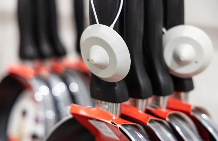 Close Up Of Security Tags On Shop Products