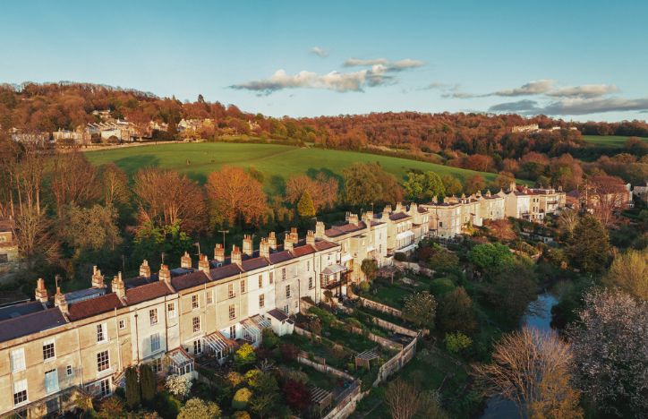 A Row Of Houses In Bath UK