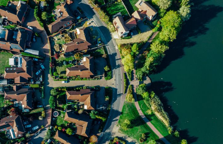 Birdseye View Of Housing Development