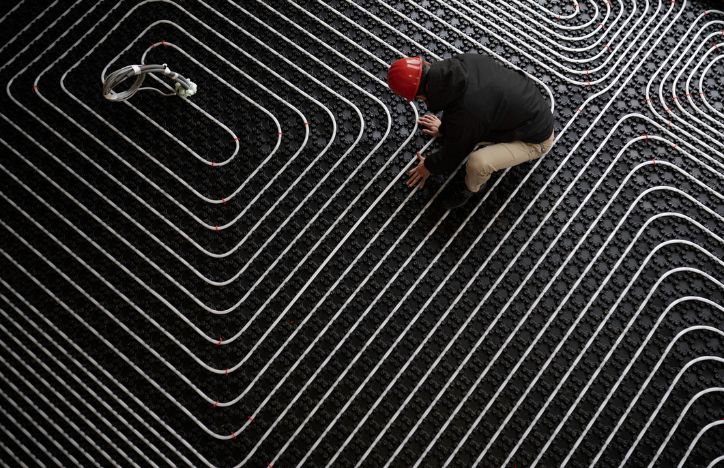 Installation Of Under Floor Heating Pipes