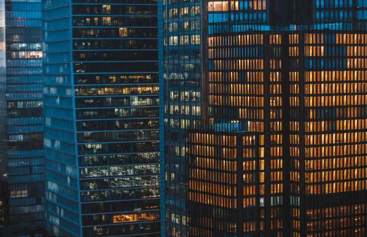 A Row Of Skyscrapers In London
